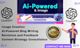 use chatgpt to write SEO ai powered blog posts and create images article writing