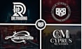 create 3d minimalist lettering logo design
