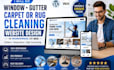 do window, gutter, carpet or rug cleaning website design in wordpress or wix