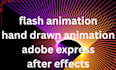 do creative flash animation animate gif in adobe express aftereffects hand drawn