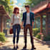 make a anime couple character art anime style