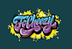 design graffiti font logo and illustration