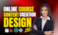 do online course curriculum, course uploading, course creation and lesson plan