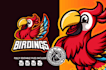 make creative mascot rail bird logo