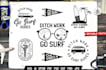 make vintage hand drawn summer surfing logo