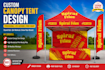 design custom exhibition booth, backdrop and feather flag