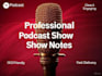 write engaging podcast show notes with timestamps and SEO