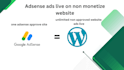 add adsense ads live on non monetize website