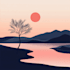 create minimalist landscape illustrations and posters