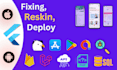 flutter bug fixes, reskin, and codecanyon setup apps
