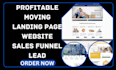 design moving company landing page moving company website moving sale funnel