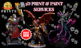 create custom 3d print and paint miniatures, figures, statues, cosplay props