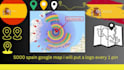 do 5000 spain google map i will put a logo every 1 pin