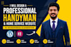 design a professional handyman and home service website in wordpress elementor