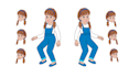 design custom 2d cartoon character sheet with expressions and turnaround