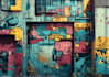 do wall art, mural, doodle, canvas wallpaper