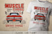 create vintage classics car logo with t shirt design