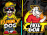 make steampunk dog mascot logo design with company