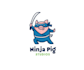 design cool funky ninja pig studio logo