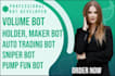 develop trading bot volume holder bot telegram mini app on ethereum solana xrp