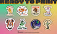 create custom hand drawn print ready sticker design