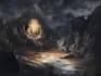 do mystical horror dark environment concept art or landscape