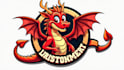do unique flyer dragon mascot logo 1 day