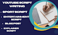 write an interesting and cathy youtube script writing with explainer video