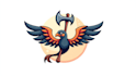 make unique flying axe with wings logo with a free source file
