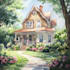 create landscape or house into watercolor poster