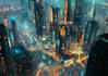 create cyberpunk futuristic city art