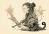 engraving linocut style digital drawing art