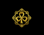 design golden shamrock irish pub logo