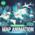 create a premium travel map animation for social media