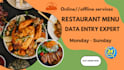 provide fast restaurant menu data entry services