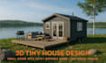 create 3d design for tiny house or timber a frame cabin