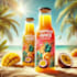 vibrant tropical juice bottle branding concept