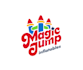 design looking mid century retro magic jump inflatables logo