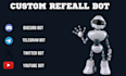 build custom telegram referal bot, task bot,image generator