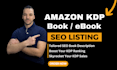 write amazon kdp book description SEO optimized