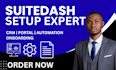 setup suitedash automation, suite dash CRM kickoff forms and onboarding portal