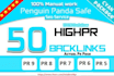 create 50 High PR Backlinks from PR9 to PR3