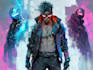 design cyberpunk and fantasy character splash art