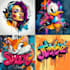 create graffiti art name with character or logo brand