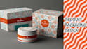 do product packaging, box, label design with mockup presentation