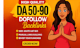 provides high authority da 90 plus SEO dofollow backlinks