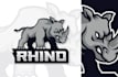 make unique mascot hooligan rhinoceros logo