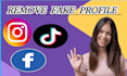 report fake impersonating profiles accounts to facebook instagram tiktok by dmca
