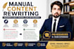 manually rewrite and enhance your content with a natural human touch