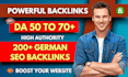 do SEO backlinks through german guest posts high da german link building